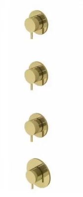 Thermostat de douche encastré Waterevolution Flow avec 3 robinets d'arrêt en laiton brossé 1208916462