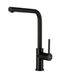 Lorreine Robinet de cuisine entièrement en inox avec bec pivotant noir 1208916652