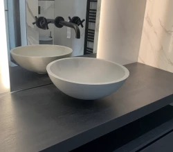 Solid-S Pure Lavabo à poser, vasque ronde, finition gris clair, L41 x H14 cm, sans trop-plein, 1208919566