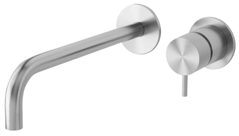 Robinet de lavabo encastré Watervolution Flow entièrement en acier inoxydable T116BIEV2 avec bec de 25 cm