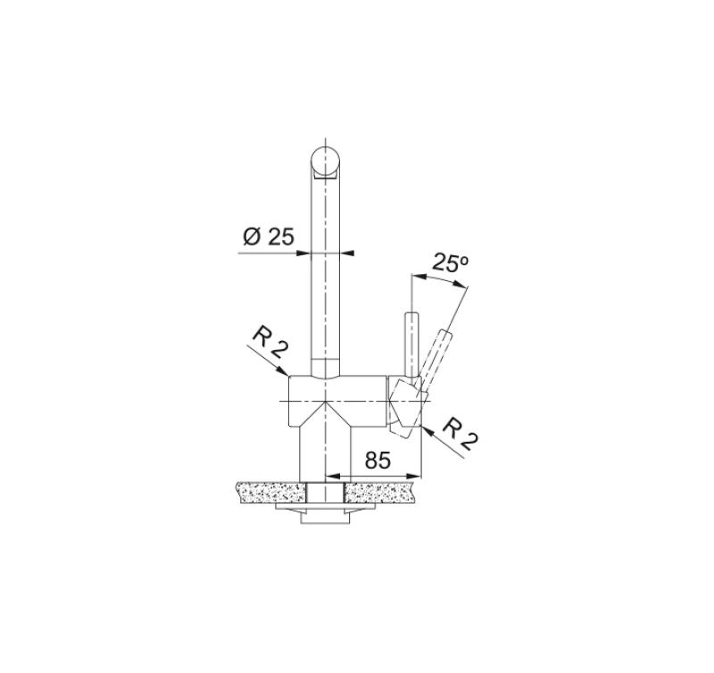 Franke Atlas Neo Robinet de cuisine bec pivotant Acier inoxydable115.0521.435