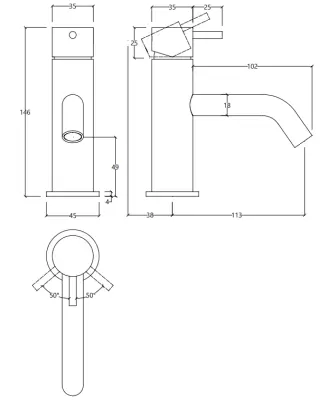 Robinet de lavabo Waterevolution Flow PVD brossé gun metal T110GME
