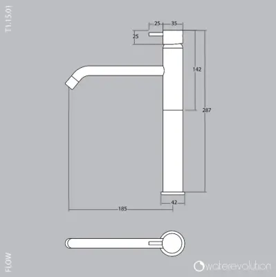 Waterevolution Flow robinet de lavabo pour vasques en laiton brossé T115LE