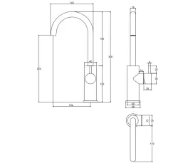 Waterevolution Flow mitigeur lavabo haut modèle PVD gun métal T1121FGME