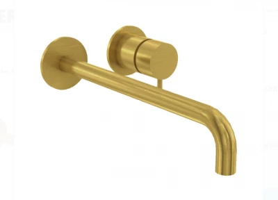 Robinet de lavabo encastré Watervolution Flow en laiton brossé avec bec de 25 cm T116BLE-25