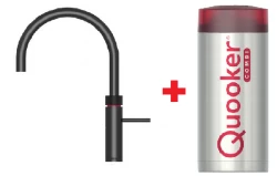 Quooker Fusion Round Black COMBI+ Eau chaude, froide, bouillante 22+FRBLK