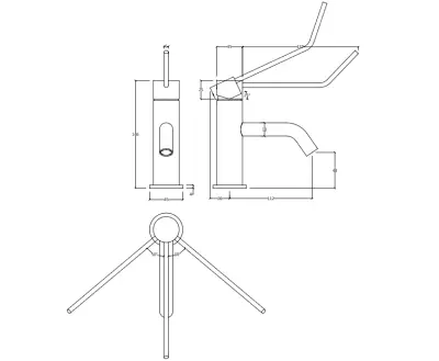 Robinet de lavabo Waterevolution Flow avec bouchon clic en laiton brossé T111LE