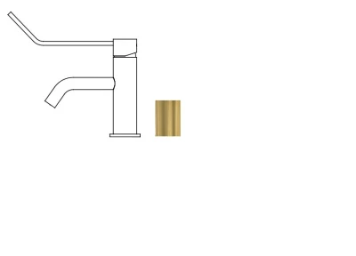 Robinet de lavabo Waterevolution Flow avec bouchon clic en laiton brossé T111LE