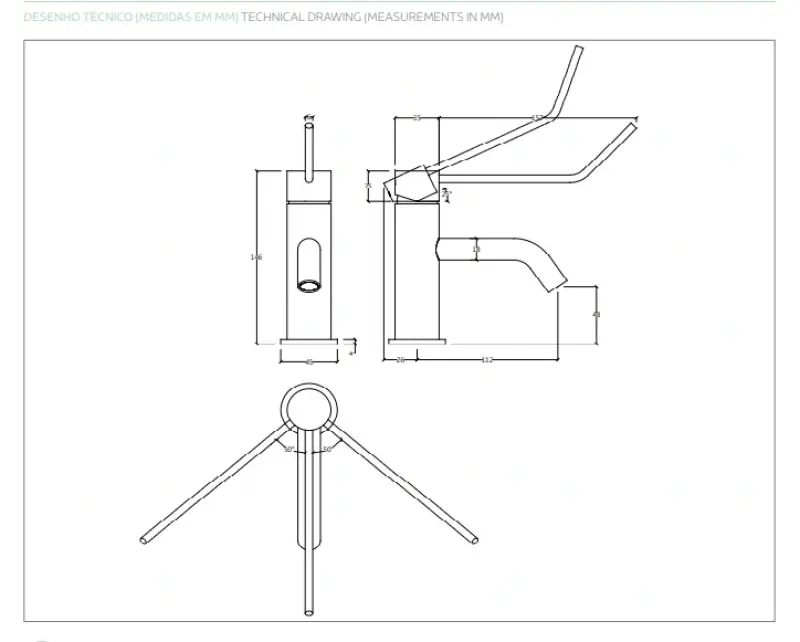 Waterevolution Flow Robinet de lavabo PVD or clair T111WGE