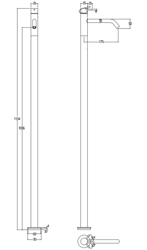 Waterevolution Flow robinet de lavabo indépendant inox T113IE