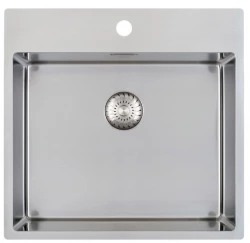 Caressi évier en inox avec trou de robinet CAPP50KR10 L54xL52xP18.5cm bouchon sans soudure 1208921189