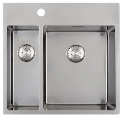 Caressi un bac et demi en inox avec trou pour robinet CAPP1534KR10 B55xL52 sous plan, à fleur de plan ou en surface 1208921192