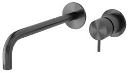 Waterevolution Flow Mélangeur lavabo encastrable PVD Gun Métal avec bec 25cm T116BME-25