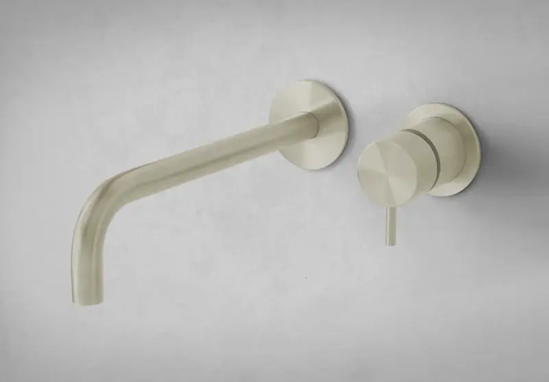 Waterevolution Flow Robinet de lavabo encastré PVD Or blanc avec bec 21 cm T116BWGE-21