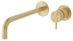 Waterevolution Flow Robinet de lavabo à encastrer PVD Clair Doré avec bec 25cm T116WGE-25