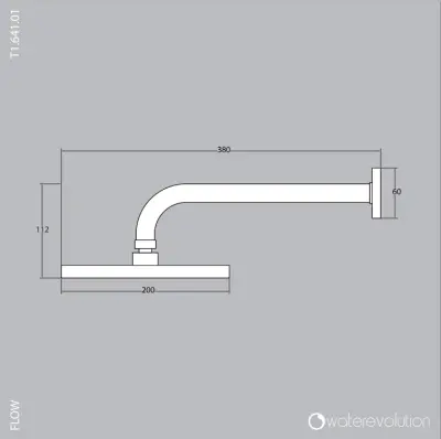 Douche de tête Watervolution Flow 200 mm avec raccord mural Cuivre brossé T1641CPE