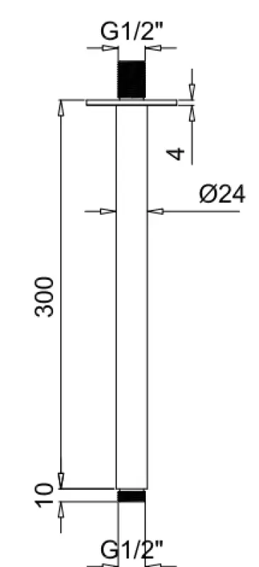 SB Rubinetterie Universale Bras de douche de tête rond 30cm noir mat 1208946684