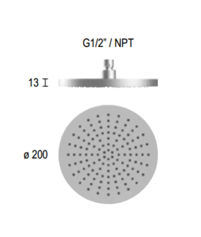 SB 316 tête de douche effet pluie ronde 20 cm PVD gun metal 1208946727