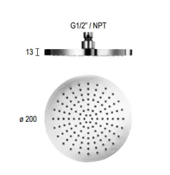 SB Rubinetterie Eco Air Douche avec effet pluie et économiseur d'eau Tête de douche 20 cm en métal chromé 1208946738