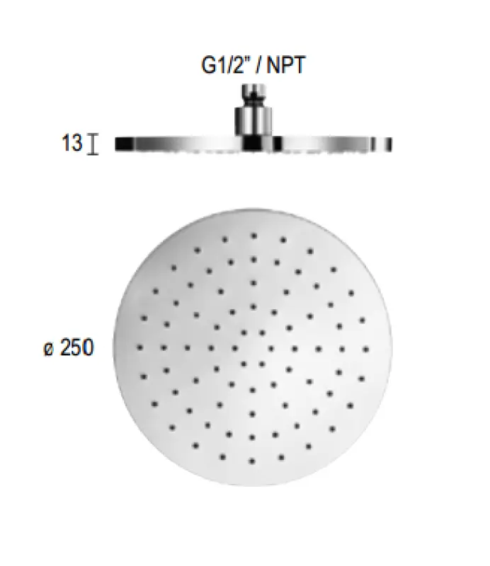 SB Rubinetterie Eco Air Douche avec effet pluie et économie d'eau Tête de douche 25 cm en métal chromé 1208946743