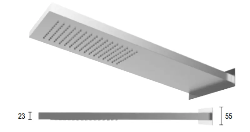 SB Square douche à effet de pluie avec tête de douche murale en inox 1208946748