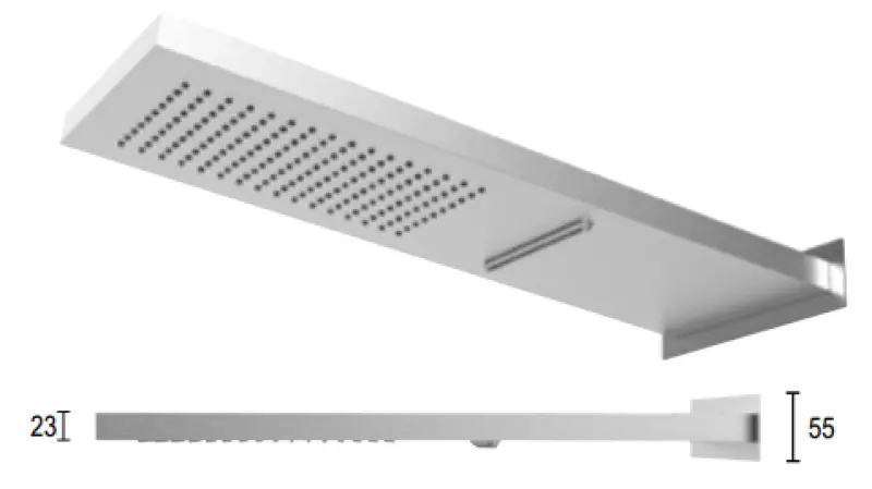 SB Square 316 Douche pluie avec raccord mural et douche cascade en inox 1208946755 Cette magnifique douche à effet de pluie apporte du luxe à votre salle de bains. En plus de la f