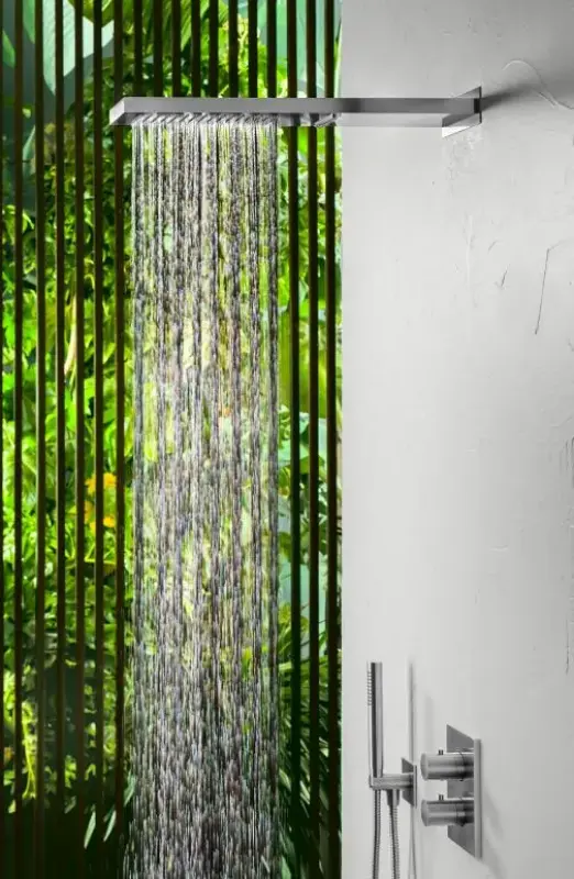 SB Square 316 Douche pluie avec raccord mural et douche cascade en inox 1208946755 Cette magnifique douche à effet de pluie apporte du luxe à votre salle de bains. En plus de la f