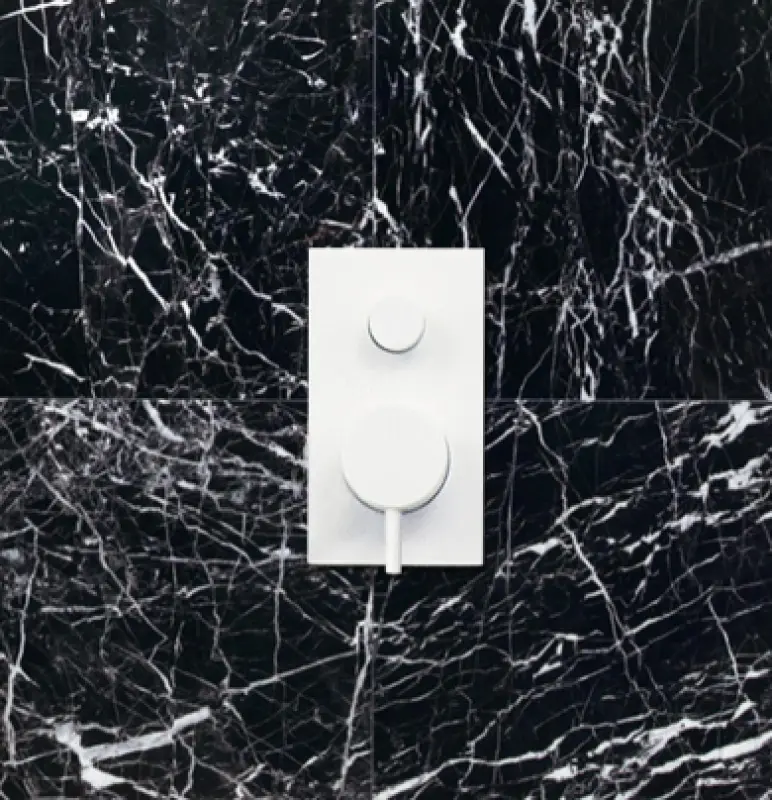 Waterevolution Flow mitigeur de douche thermostatique encastré avec 2 sorties blanc mat T132TBBBR avec boîte TEC