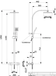 DEMM Shower combinaison douche thermostatique avec douche à effet pluie chrome 1208946966