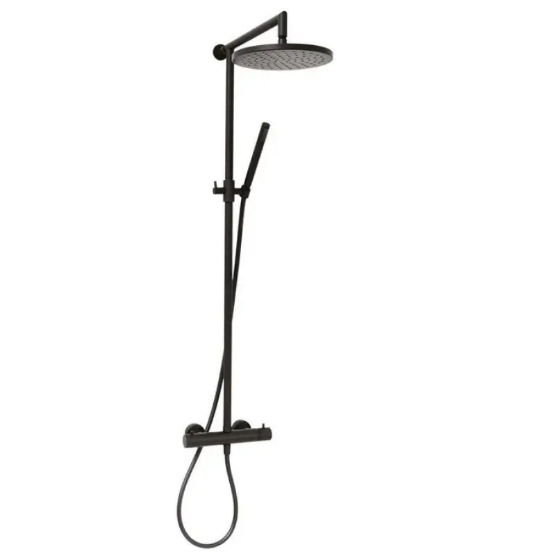 DEMM Shower combinaison douche thermostatique avec douche à effet pluie noir mat 1208946968