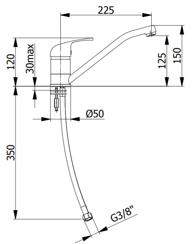 DEMM mitigeur de cuisine à levier unique avec bec pivotant chrome 1208947358