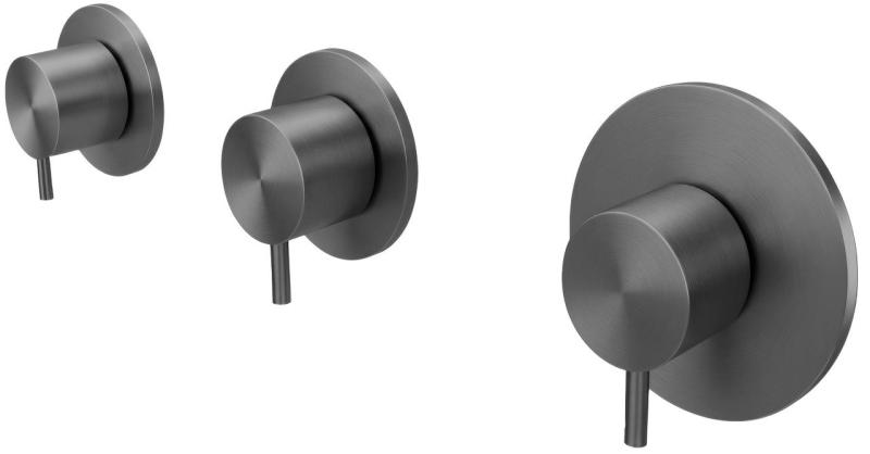 Waterevolution Flow thermostat de douche encastré avec 2 valves d'arrêt Métal Gun 1208948847