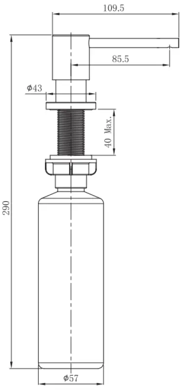 Distributeur de savon de cuisine encastrable Cuivre PVD 1208952331
