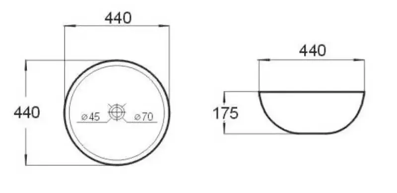 OUTLET Blusani Cera Lavabo à poser en céramique 44 cm, blanc brillant BC204503