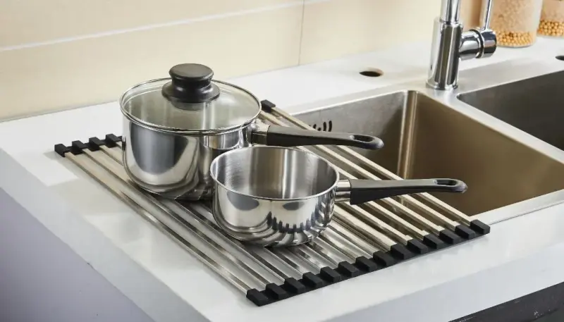 Magisso séchoir à vaisselle enroulable en aluminium pour évier 46 x 32 cm 30104000