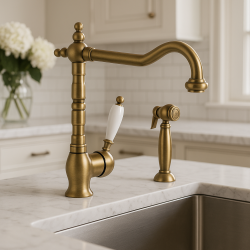 PB Nostalgic Robinet de cuisine avec douchette extractible séparée Bronze