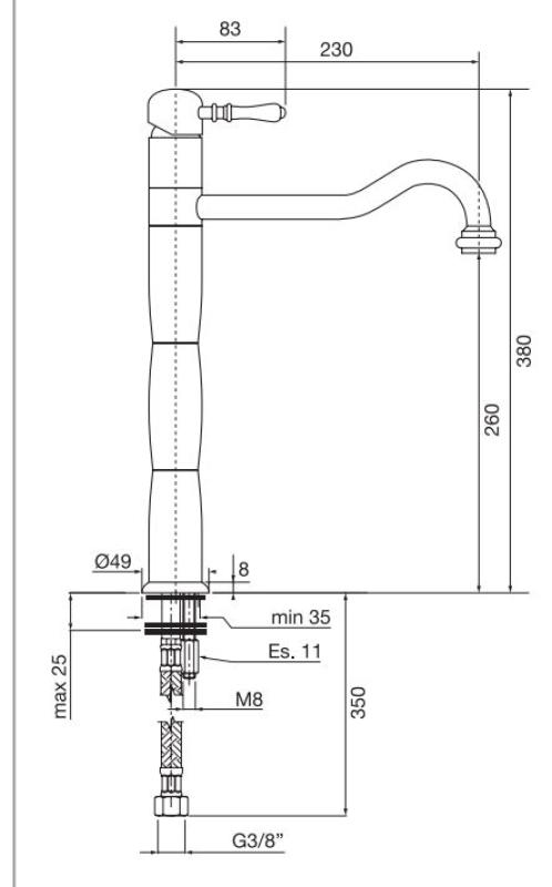 PB Classic Nostalgic colonne robinet de cuisine en inox 1208952922