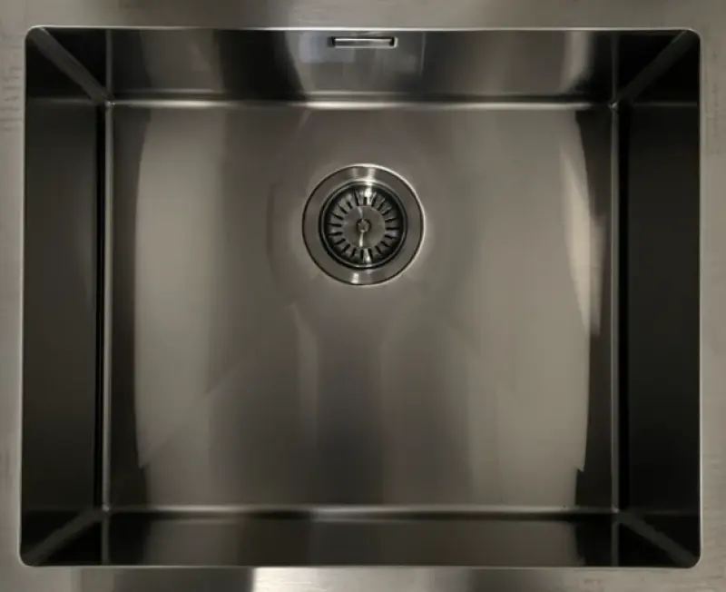 Ausmann Mosel évier en inox couleur anthracite PVD Gun Metal 50x40 sous plan, à fleur de plan ou en surface 067113