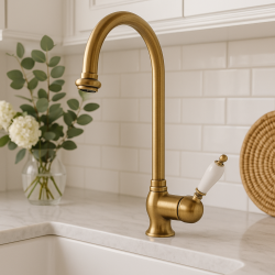 PB robinet de cuisine classique avec bec pivotant 200 mm Bronze 1208953114