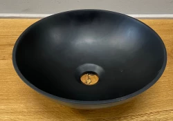 Lavabo Solid S en Solid Surface, rond, 30 x 30 x 11 cm, noir mat, 1208953271