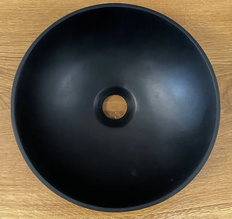 Lavabo Solid S en Solid Surface, rond, 30 x 30 x 11 cm, noir mat, 1208953271