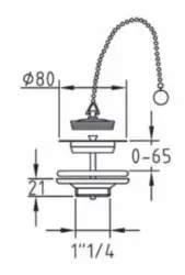 PB Unix bouchon-chaînette pour lavabo chromé 1208953280