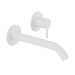 SB Round basin mixer tap, recessed, white matt 162mm
