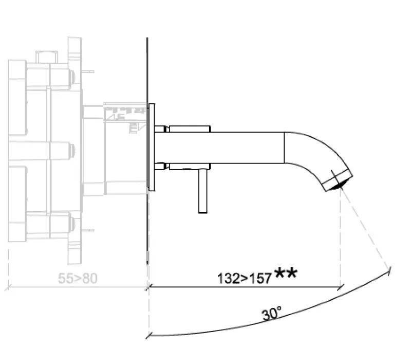 SB Round 316 Mitigeur de lavabo encastré Gun Metal PVD 132mm