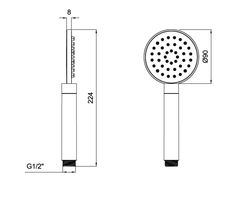SB Kit douchette ronde avec flexible et crochet de suspension laiton brossé PVD