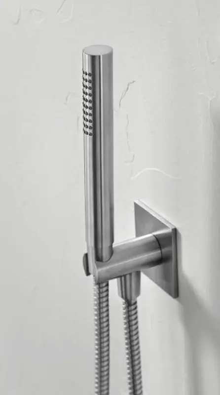 SB 316 Douchette carrée avec flexible et crochet de suspension inox
