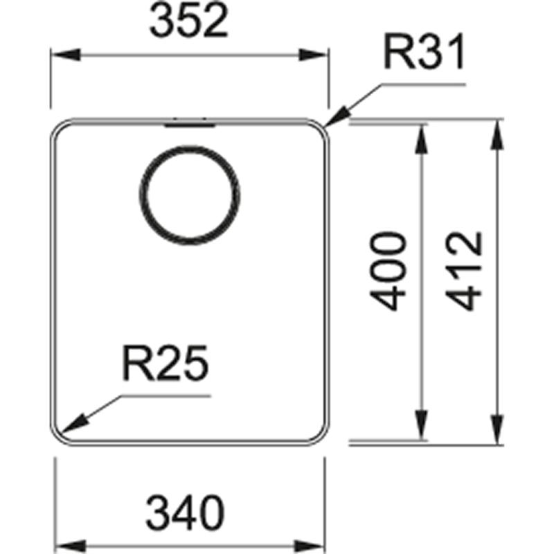 Franke Mythos MYX 210.34 évier en inox 34x40cm pour montage à fleur de plan de travail 127.0626.413