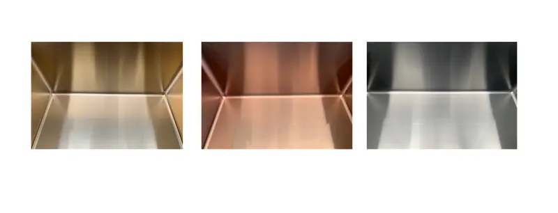 Ausmann Weser évier en inox couleur anthracite PVD Gun Metal 55x51 avec trou de robinet sous plan, à fleur de plan ou en surface 067144