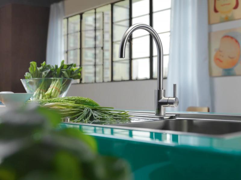 Franke Robinet de cuisine Eos Neo bec pivotant entièrement en inox 115.0590.044