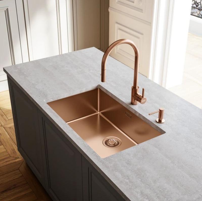 Franke cuivre Robinet de cuisine Eos Neo avec bec extractible douchette pvd cuivre 115.0628.254